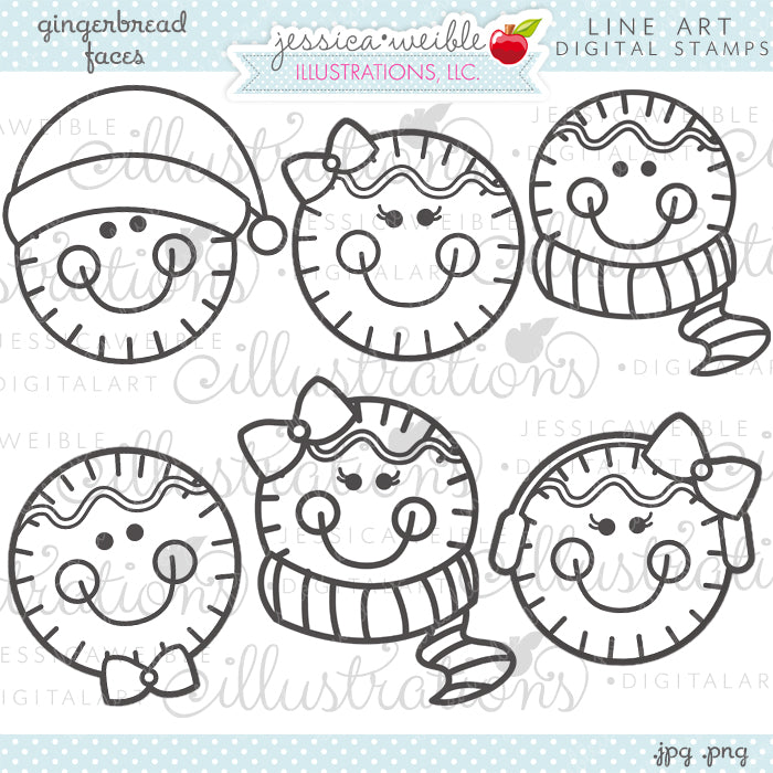 Gingerbread Faces Stamps