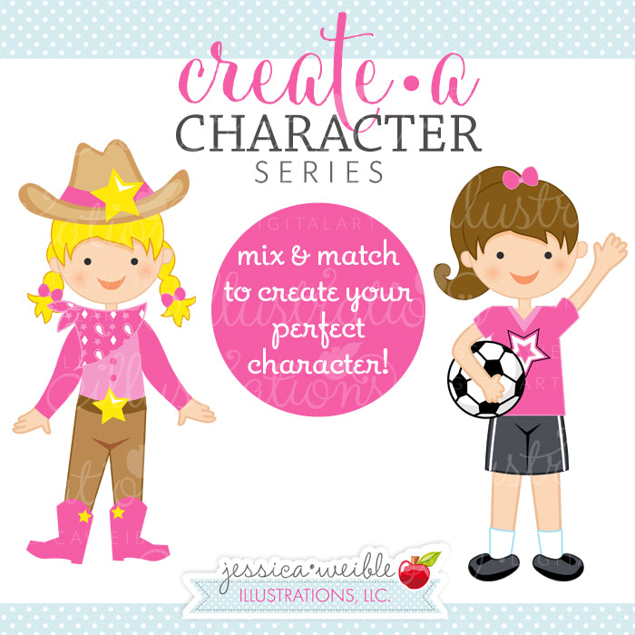 Girl Fun Themes Create a Character Clipart