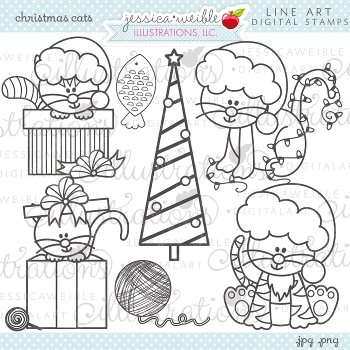 Christmas Cats Stamps