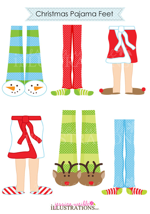 Christmas Pajama Feet