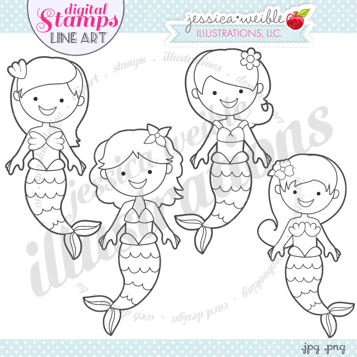Dress Up Mermaid Stamps