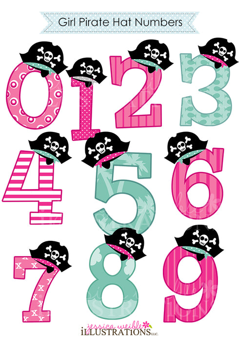 Girl Pirate Hat Numbers
