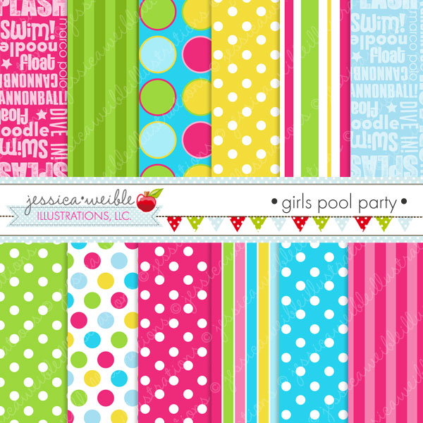 Girls Pool Party Papers