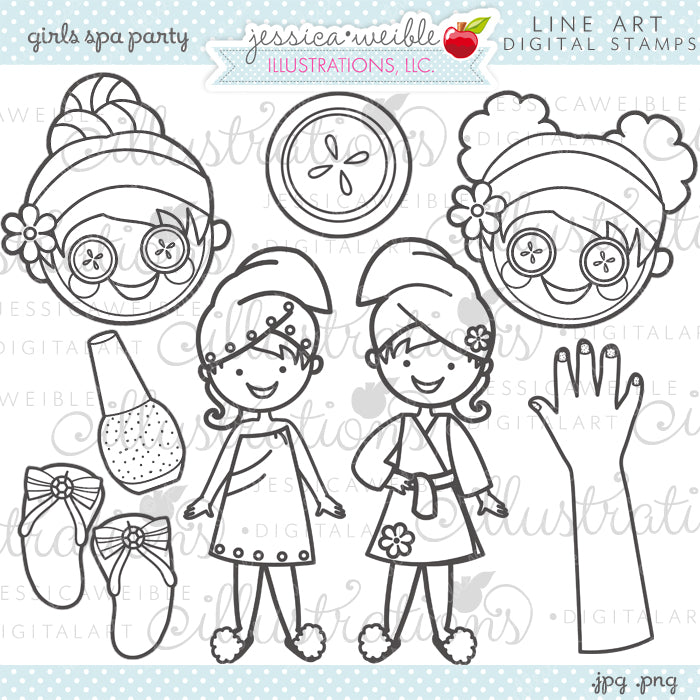 Girls Spa Party Stamps