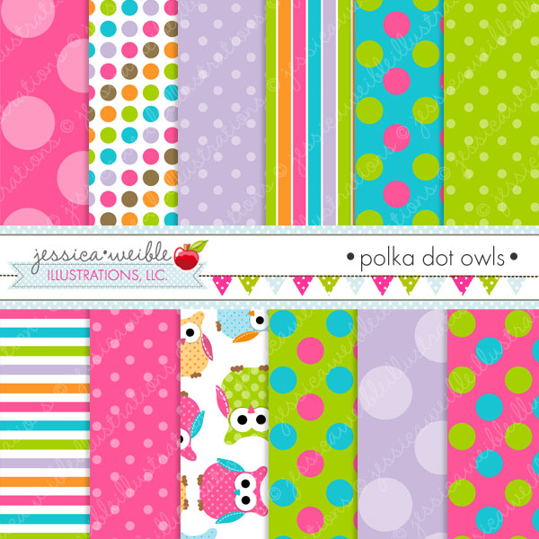 Polka Dot Owls Papers